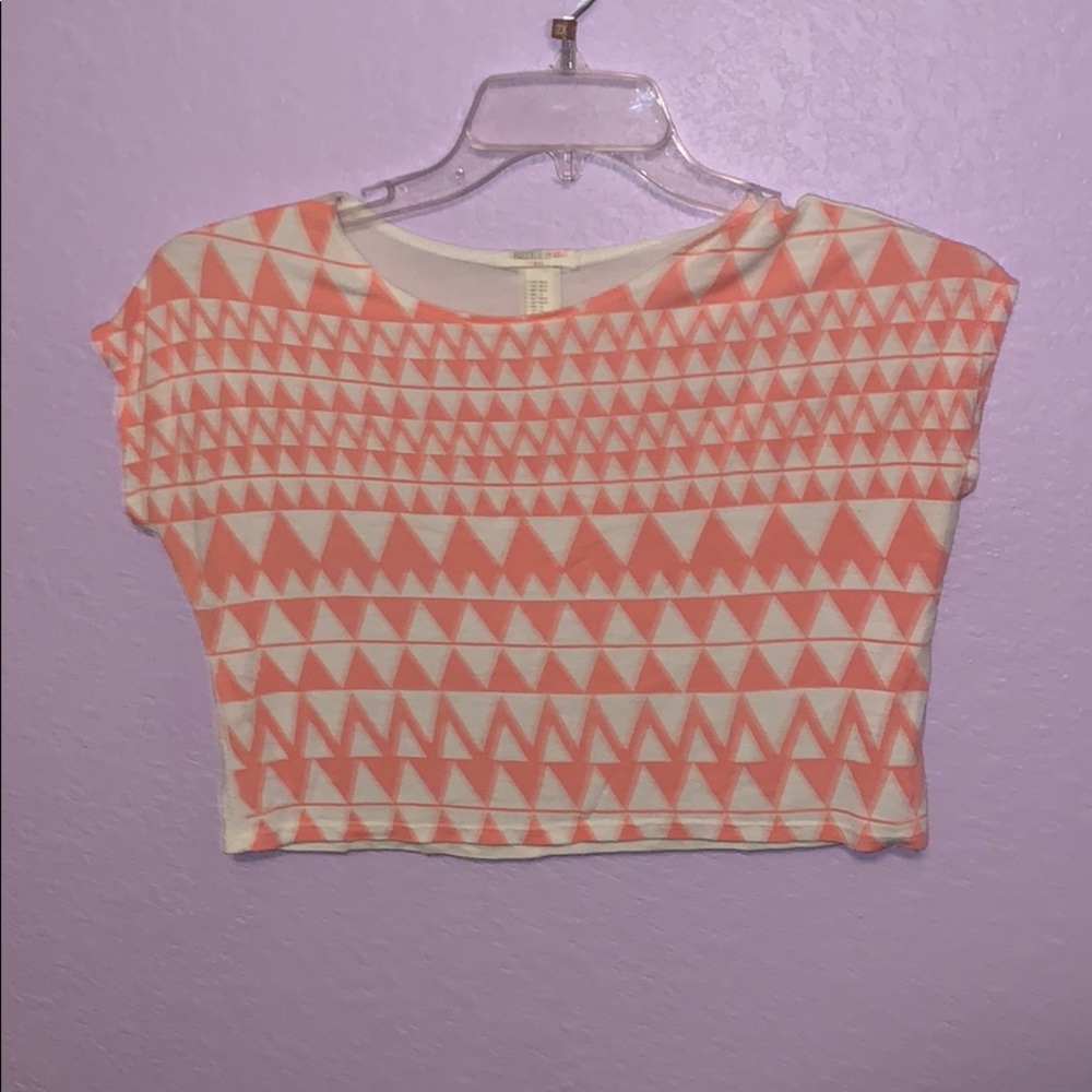 Pink and white crop top